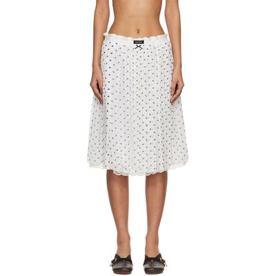 Marc Jacobs Marc Jacobs White Layered Crinkle Chiffon Midi Skirt