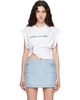 Marc Jacobs Marc Jacobs White Pop J Marc Logo Drape Seam T-shirt - 1
