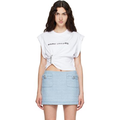 Marc Jacobs Marc Jacobs White Pop J Marc Logo Drape Seam T-shirt