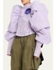 Marc Jacobs Runway Bonded Lace Puff-Sleeve Crop Top - 4