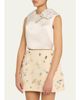 Marc Jacobs Runway Floral Brooch Cropped Silk Shell Top - 4