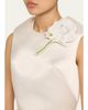 Marc Jacobs Runway Floral Brooch Cropped Silk Shell Top - 5