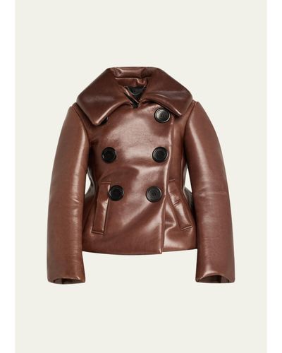 Marc Jacobs Runway Shrunken Leather Double-Breasted Jacket
