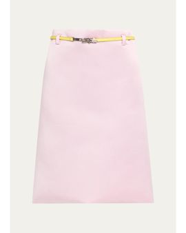 Marc Jacobs Runway Silk-Blend Belted Midi Skirt