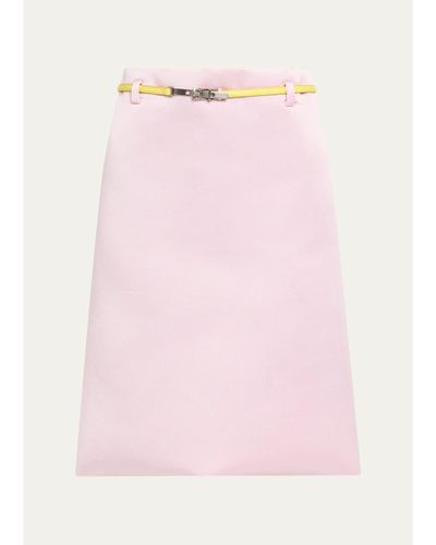 Marc Jacobs Runway Silk-Blend Belted Midi Skirt