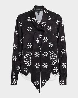 Marc Jacobs Trompe-L & apos;oeil Long-Sleeve Bow Blouse