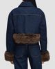 Marc Jacobs Women's Faux-Fur-Trim Shrunken Trucker Jacket - 3