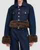 Marc Jacobs Women's Faux-Fur-Trim Shrunken Trucker Jacket - 4