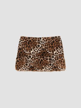 Marc Jacobs Women's Faux Fur Leopard Mini Skirt