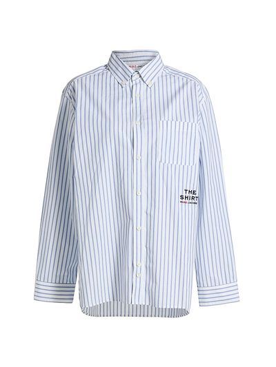 Marc Jacobs x A.P.C. Women's Logo-Embroidered Striped Cotton Poplin Shirt