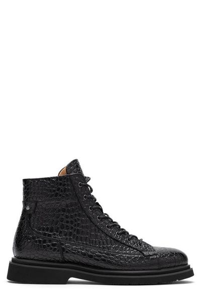 MARC NOLAN MARC NOLAN Aiden Croc Embossed Combat Boot