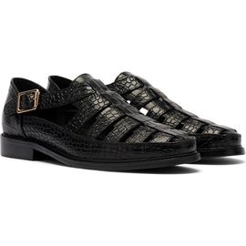 MARC NOLAN MARC NOLAN Mariner Croc Embossed Leather Fisherman Sandal