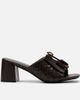 MARC NOLAN MARC NOLAN Sienna Calf Leather Tassel Block Heel Mules - 1