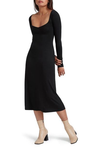 Marcella Marcella Hamptons Long Sleeve Jersey Midi Dress