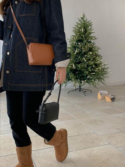 marche lente KISS Mini_Large Leather Bag_2COLOR