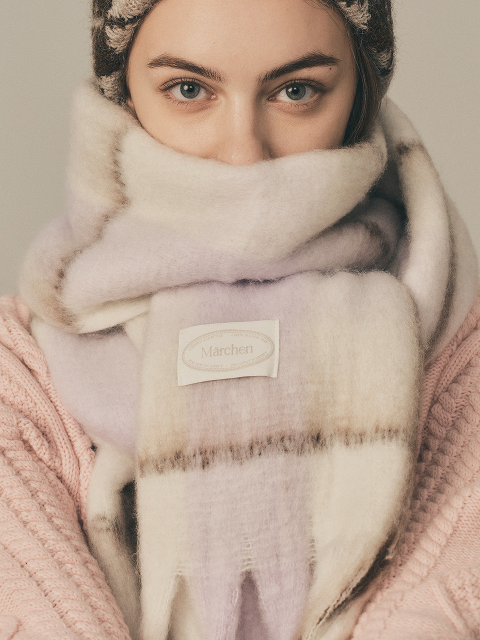Marchen Check Chunky Scarf_4 Colors