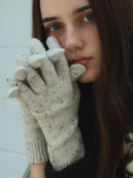 Marchen Essential Embossed Texture Wool Gloves