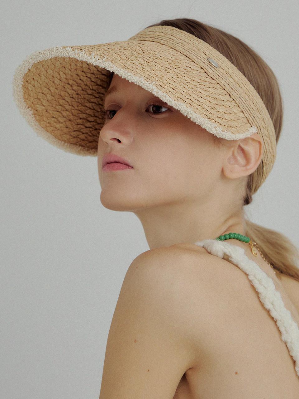 Marchen Fringe Raffia Sun Visor