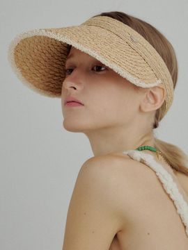 Marchen Fringe Raffia Sun Visor