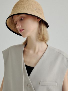 Marchen Line Raffia Bucket Hat [3color]