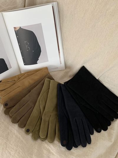 Marchen Men Real Suede Gloves