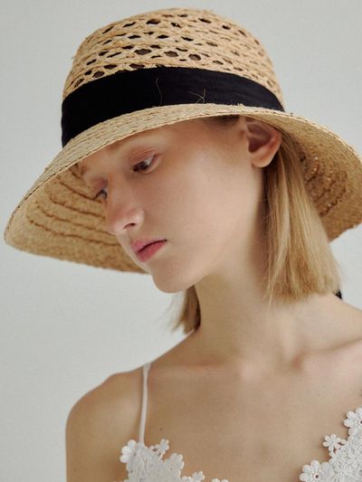 Marchen Raiden Raffia Floppy Hat
