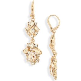 Marchesa Marchesa Crystal Cluster Double Drop Earrings