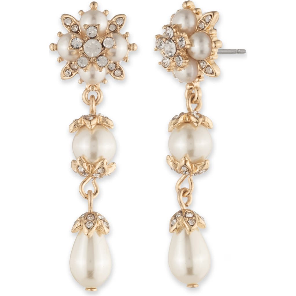 Marchesa Marchesa Imitation Pearl Linear Drop Earrings