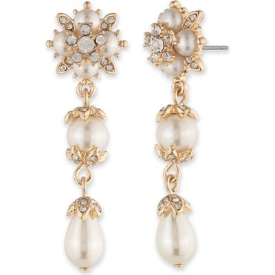 Marchesa Marchesa Imitation Pearl Linear Drop Earrings