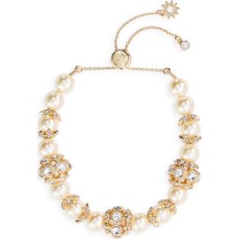 Marchesa Marchesa Pavé Crystal & Imitation Pearl Slider Bracelet