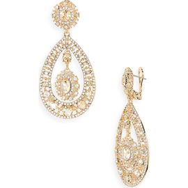 Marchesa Marchesa Pavé Crystal Filigree Teardrop Earrings