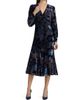 Marchesa Rosa Women's Velvet Burnout V-Neck Midi-Dress - 2