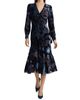 Marchesa Rosa Women's Velvet Burnout V-Neck Midi-Dress - 3