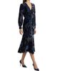 Marchesa Rosa Women's Velvet Burnout V-Neck Midi-Dress - 4
