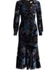 Marchesa Rosa Women's Velvet Burnout V-Neck Midi-Dress - 8