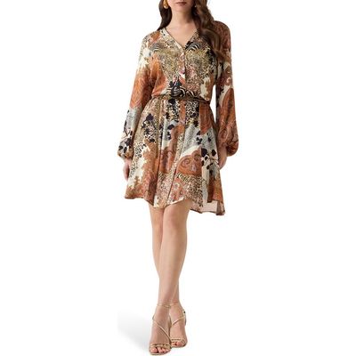 Marciano Marciano Gwenda Long Sleeve Mixed Print Dress