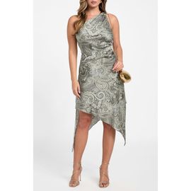 Marciano Marciano Treasure Paisley One-Shoulder Asymmetric Hem Dress
