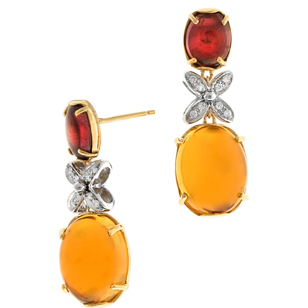Marco Bicego Marco Bicego 18K Gold Mixed Stone Drop Earrings