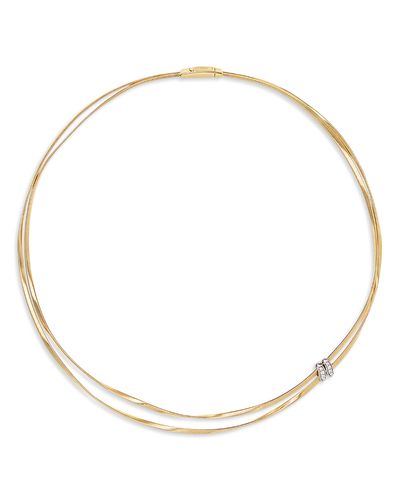 Marco Bicego Marco Bicego 18K White & Yellow Gold Marrakech Diamond Double Strand Collar Necklace, 0.086 tcw