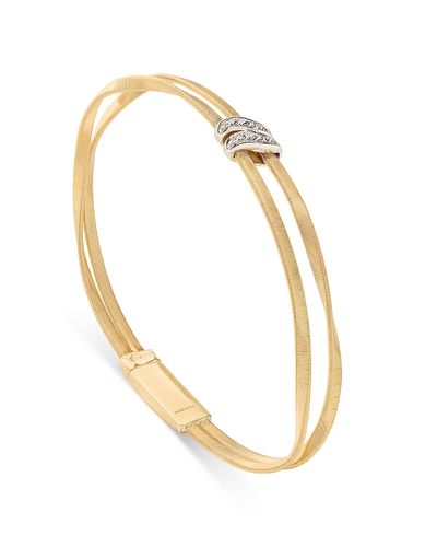 Marco Bicego Marco Bicego 18K White & Yellow Gold Marrakech Diamond Two Strand Bracelet, 0.086 tcw