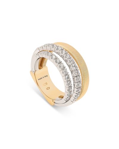 Marco Bicego Marco Bicego 18K Yellow & White Gold Masai Diamond Four Row Coil Ring