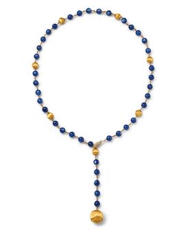 Marco Bicego Marco Bicego 18K Yellow Gold Africa Kyanite & Diamond Textured Bead Lariat Necklace, 18