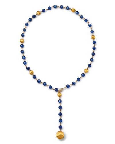 Marco Bicego Marco Bicego 18K Yellow Gold Africa Kyanite & Diamond Textured Bead Lariat Necklace, 18