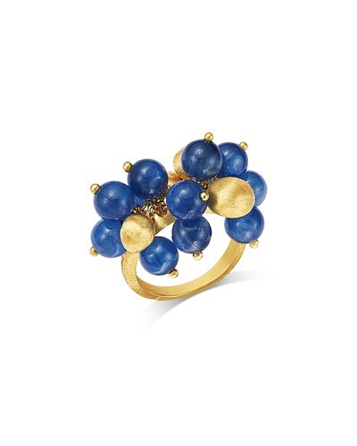 Marco Bicego Marco Bicego 18K Yellow Gold Africa Kyanite & Textured Bead Cluster Statement Ring