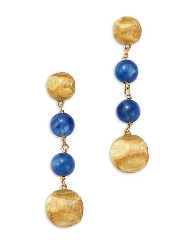 Marco Bicego Marco Bicego 18K Yellow Gold Africa Kyanite & Textured Bead Linear Drop Earrings
