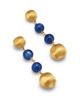 Marco Bicego Marco Bicego 18K Yellow Gold Africa Kyanite & Textured Bead Linear Drop Earrings - 3