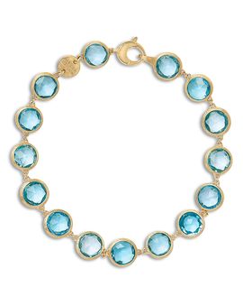 Marco Bicego Marco Bicego 18K Yellow Gold Blue Topaz Bezel Link Bracelet