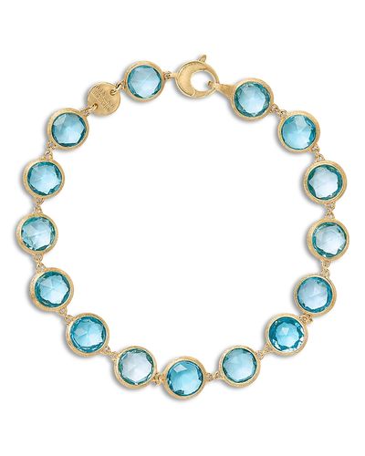Marco Bicego Marco Bicego 18K Yellow Gold Blue Topaz Bezel Link Bracelet