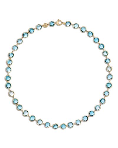 Marco Bicego Marco Bicego 18K Yellow Gold Blue Topaz Bezel Link Collar Necklace, 15.5