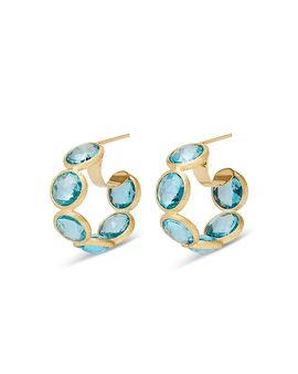 Marco Bicego Marco Bicego 18K Yellow Gold Jaipur Color Blue Topaz Hoop Earrings